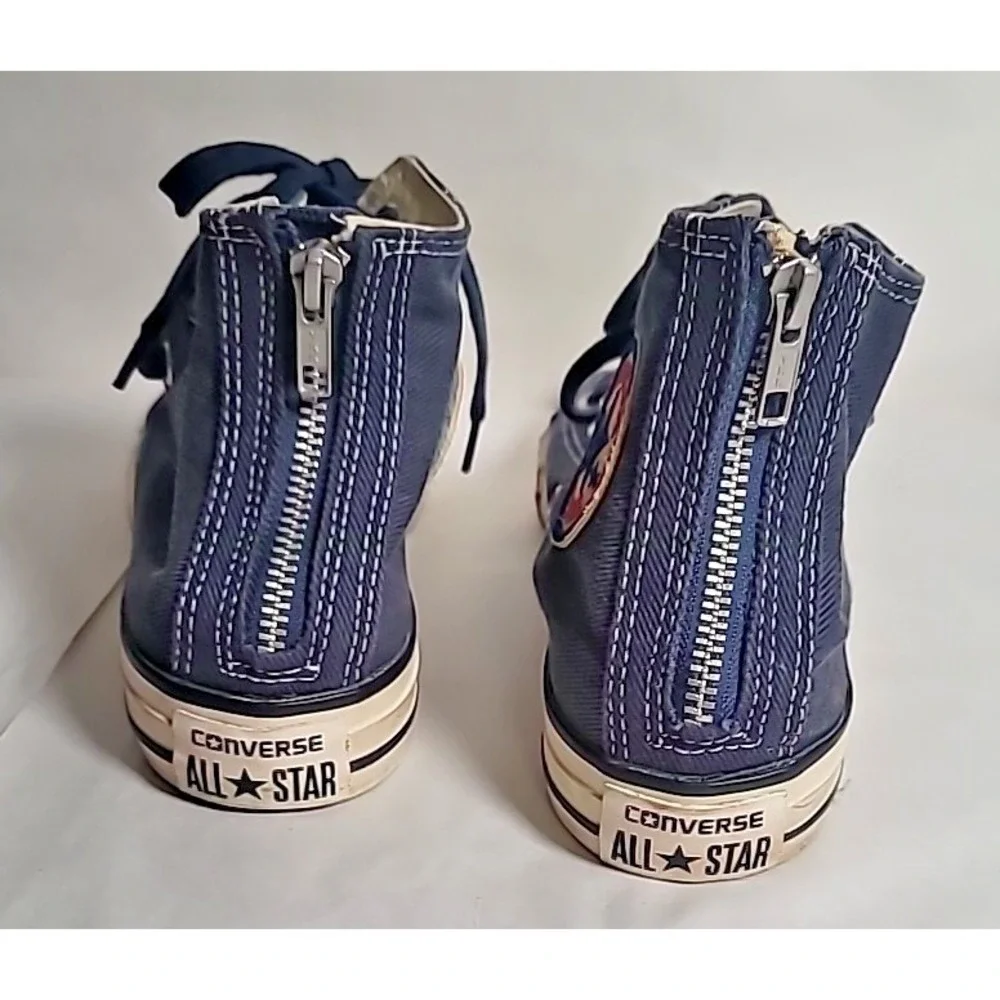 Converse‎ All Star Chuck Taylor High Top Sneakers Back Zipper Navy US 5 Y2k - Picture 4 of 9